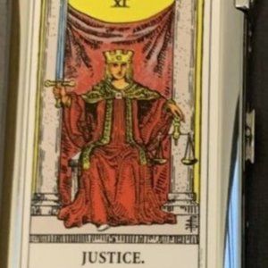Justice Tarot Card Cigarette Case With Built In Butane Lighter